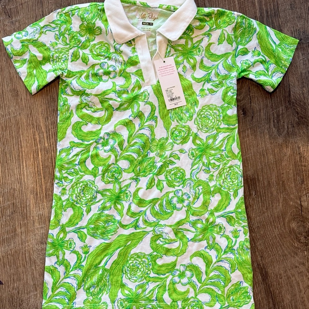 NWT Lilly Pulitzer Girls Mini Alden Dress - Daffodil Hill M Medium 6/7